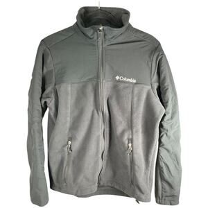 Men's Columbia Fleece Sweater Jacket Black Size Small Pockets Thick Material